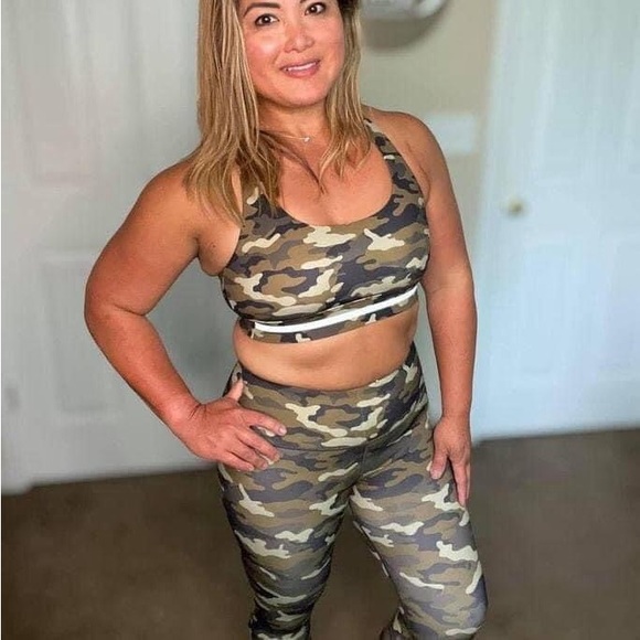 Light Green Camo Reflective Soft n Snug Racer Bra - Picture 3 of 5